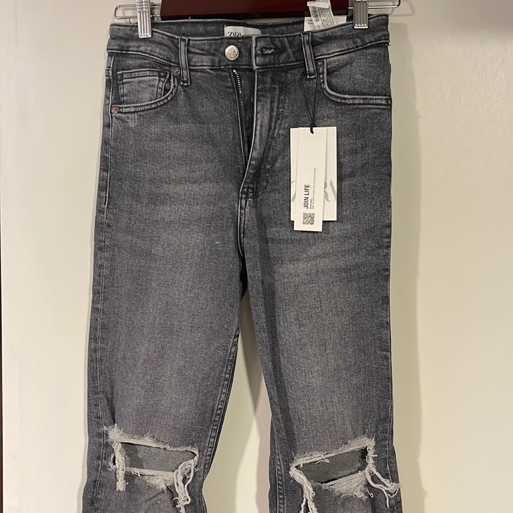 Zara split skinny jeans